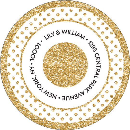 Golden Round Address Labels