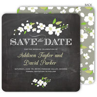 Enchanted Square Chalkboard Save the Date Cards