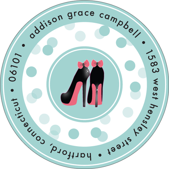 Bachelorette Shoes Round Address Labels