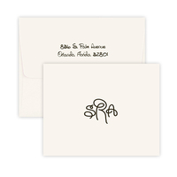 Sydney Monogram Foldover Note Cards with Double Thick Stock