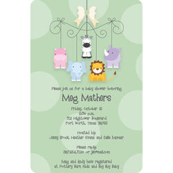 Sweet Animal Mobile Shower Invitations