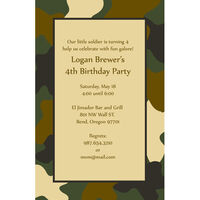 Camouflage Birthday Invitations
