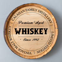 Family Distillery Whiskey Barrel Sign