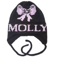 Personalized Bow Knit Hat with Earflaps