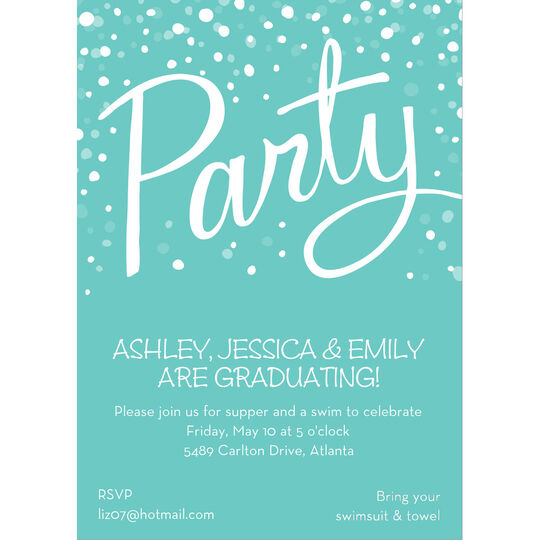 Turquoise Party Invitations