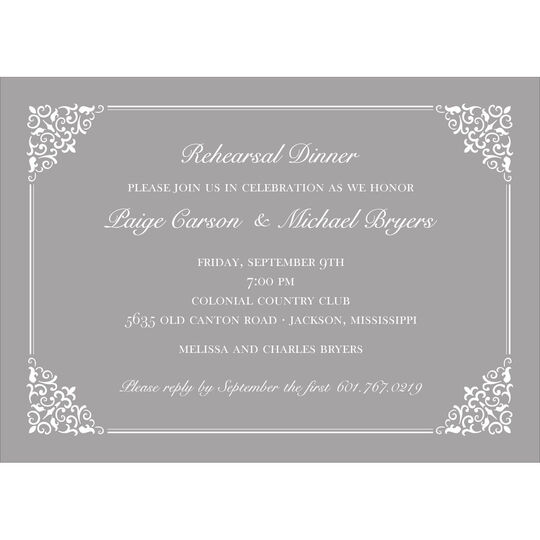 Lace Silver Invitations
