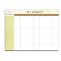Pear Toile Weekly Schedule Pad