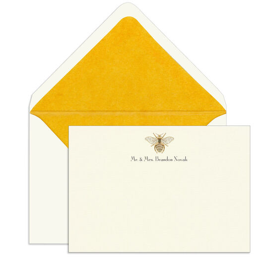 Bumble Bee Engraved Motif Flat Note Cards