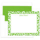 Green Flower Border Flat Note Cards Image 1 of 2
