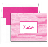 Pink Washed Foldover Note Cards