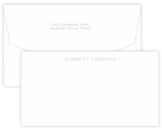 Triple Thick One Line Marquee Flat Note Cards - Embossed