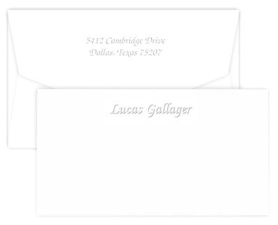 Triple Thick Mayfair Wide Flat Note Cards - Embossed
