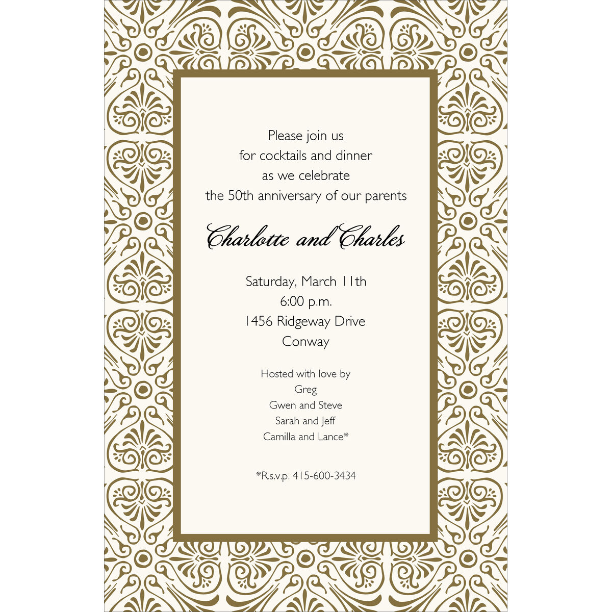 Cinder Gold Invitations