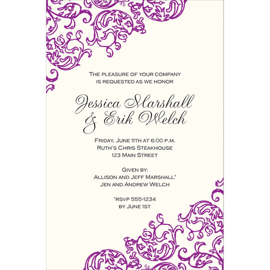 Rococo Violet Invitations