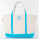 Personalized Large Turquoise Trimmed Classic Tote Image 1 of 2