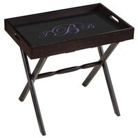 Black Wood Serving Tray Plus Wood Stand