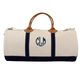 Personalized Navy Trimmed Round Duffle Image 1 of 4