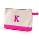Personalized Hot Pink Trimmed Cosmetic Bag Image 1 of 3