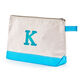 Personalized Turquoise Trimmed Cosmetic Bag Image 2 of 4
