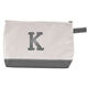 Personalized Grey Trimmed Cosmetic Bag Image 1 of 3