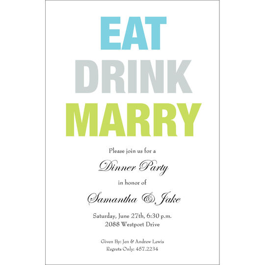 Eat Drink Marry Invitations