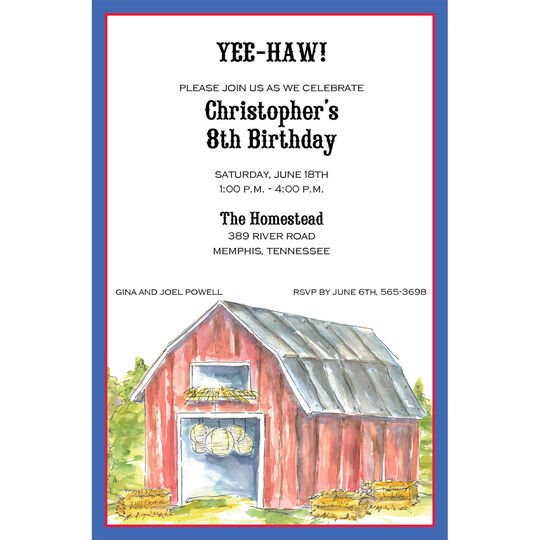 Barn Party Invitations