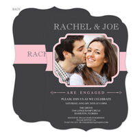 Pink Classic Connection Engagement Invitations