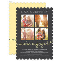 Grey Our Love Story Engagement Invitations