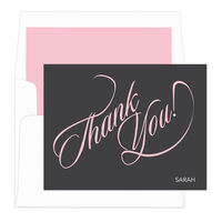 Charcoal Calligraphy Thank You Note Cards