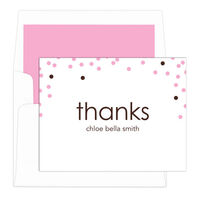 Pink Confetti Thanks Note Cards