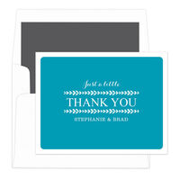 Turquoise Little Leaves Thank You Note Cards