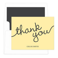 Yellow Marker Thank You Note Cards