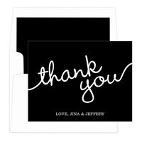 Black Marker Thank You Note Cards