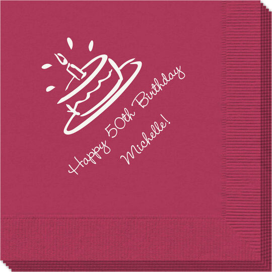 Modern Birthday Cake Napkins