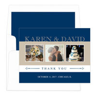 Navy Classic Photo Thank You Note Cards