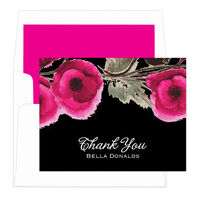 Black Poppy Thank You Note Cards