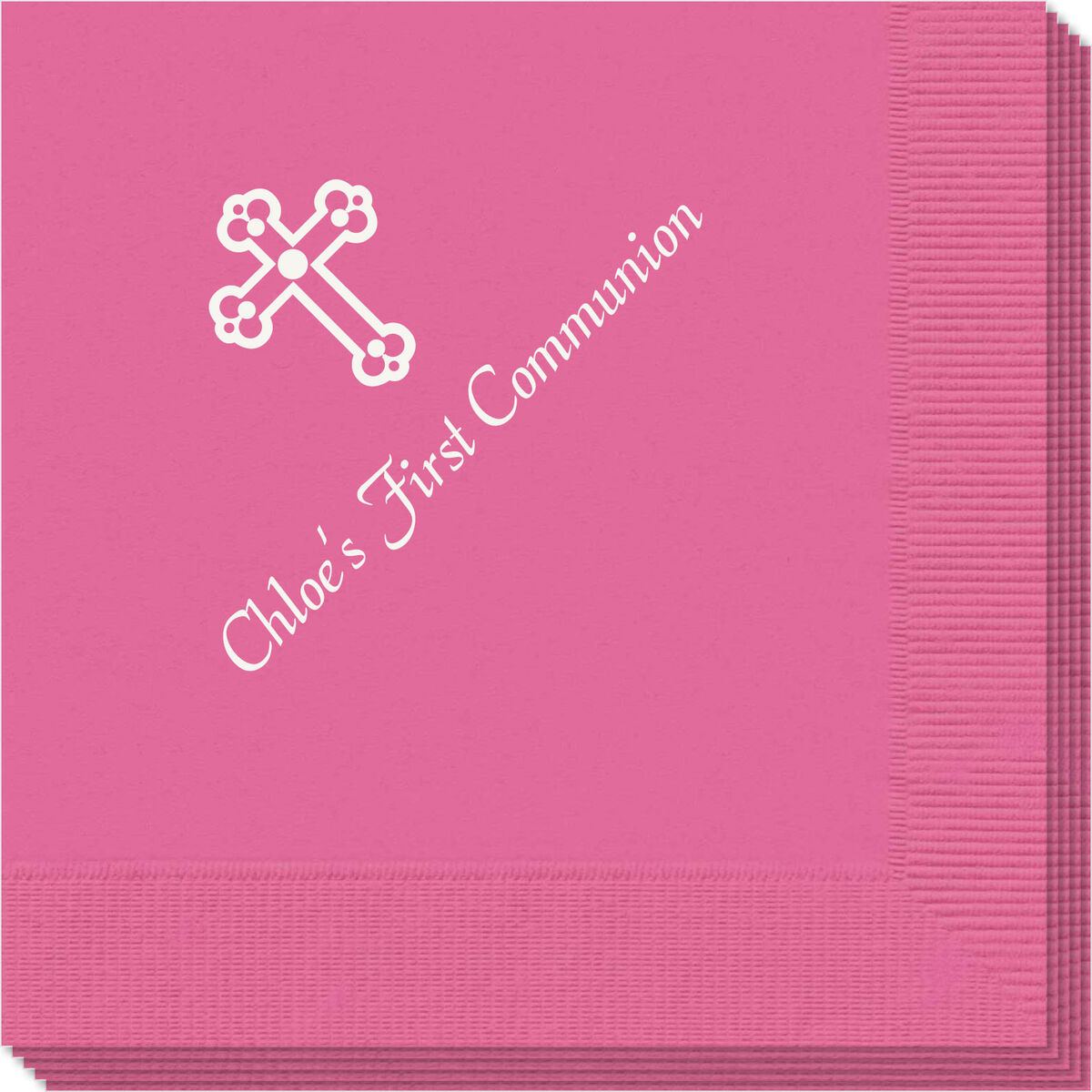 Personalized Ornate Cross Napkins