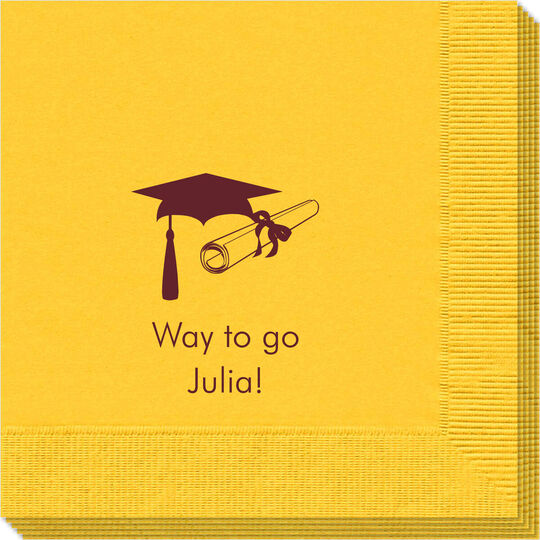 Mortar Board & Diploma Napkins