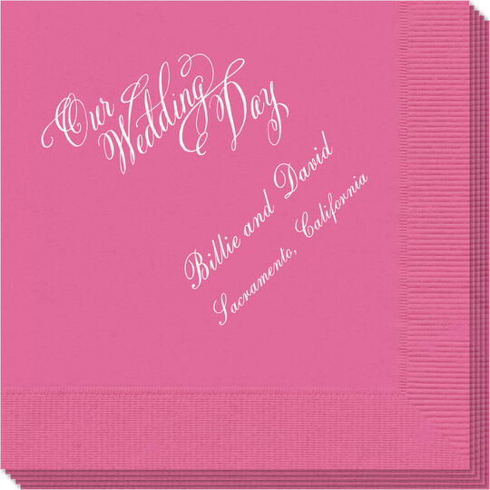 Elegant Our Wedding Day Napkins