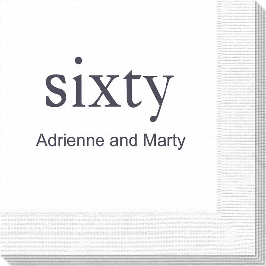 Big Number Sixty Napkins
