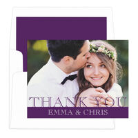 Purple Stunning Thank You Note Cards