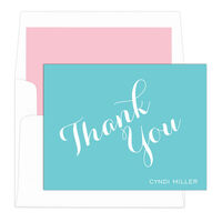 Aqua Sincerely Thank You Note Cards