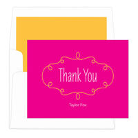 Hot Pink Simply Thank You Note Cards