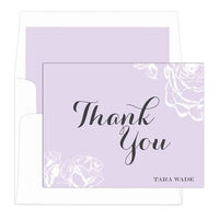 Lilac Vintage Roses Thank You Note Cards