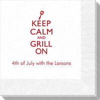 Keep Calm and Grill On Napkins