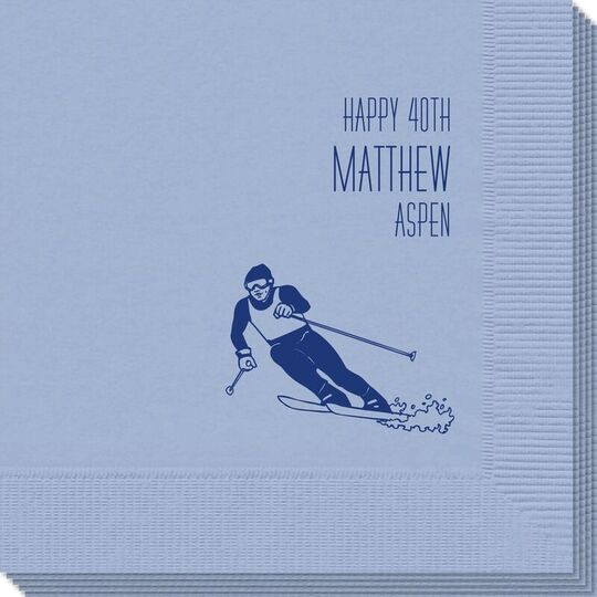 Skier  on the Slopes Napkins