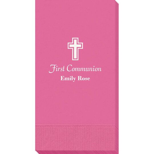 Outlined Cross Guest Towels