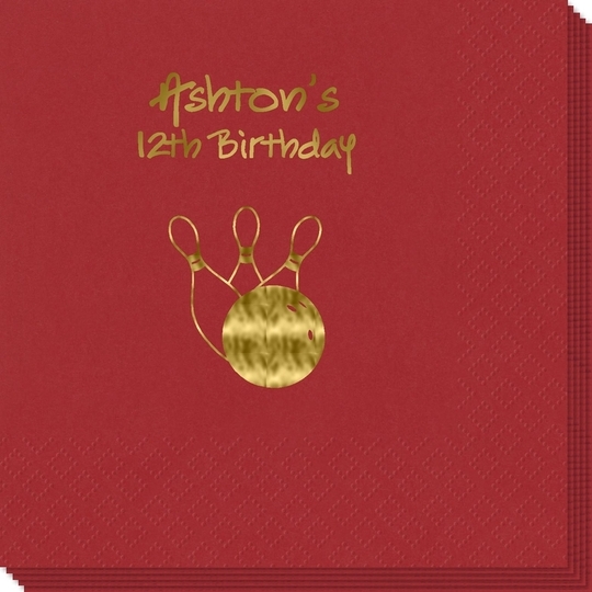 Bowling Ball & Pins Napkins