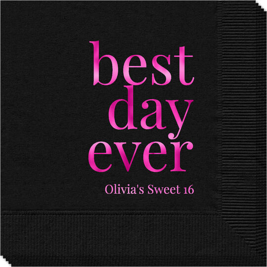 Best Day Ever Big Word Napkins