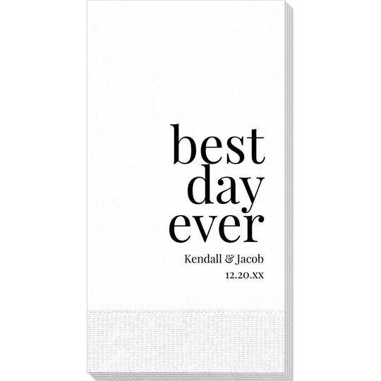 Best Day Ever Big Word Guest Towels